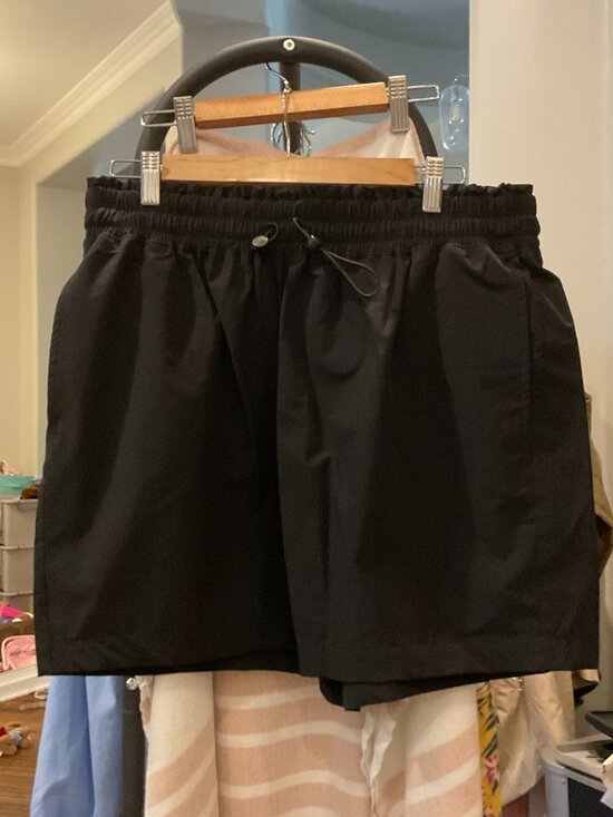 Mono B Pants - Mono B Athletic Shorts Black Size 2XL Nylon Smocked Waist